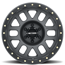 Load image into Gallery viewer, Aluminum Wheels 17x8.5 Grid MR309 Bolt Pattern 6 On 139.7 Offset 0 Lip Size 1.61 Titanium GY Black Street Loc Method