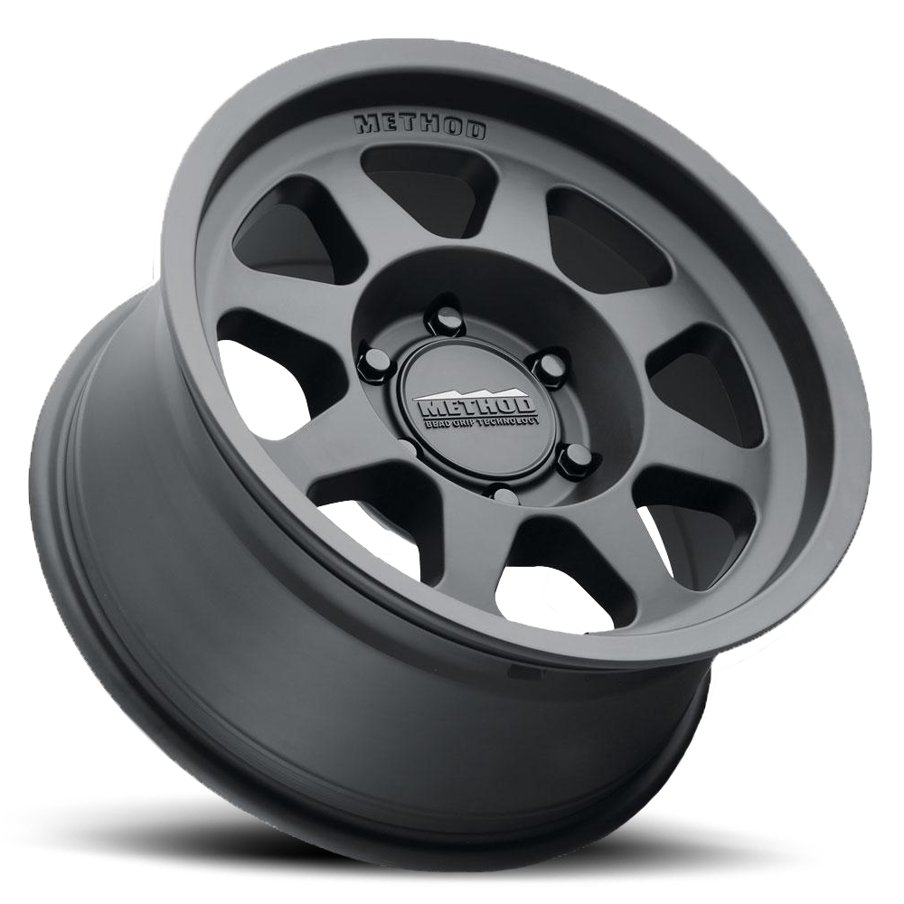 Aluminum Wheels 16x6.5 Bead Grip MR701 Bolt Pattern 6 On 180 Offset 90 Lip Size 0 Matte Black MB Method