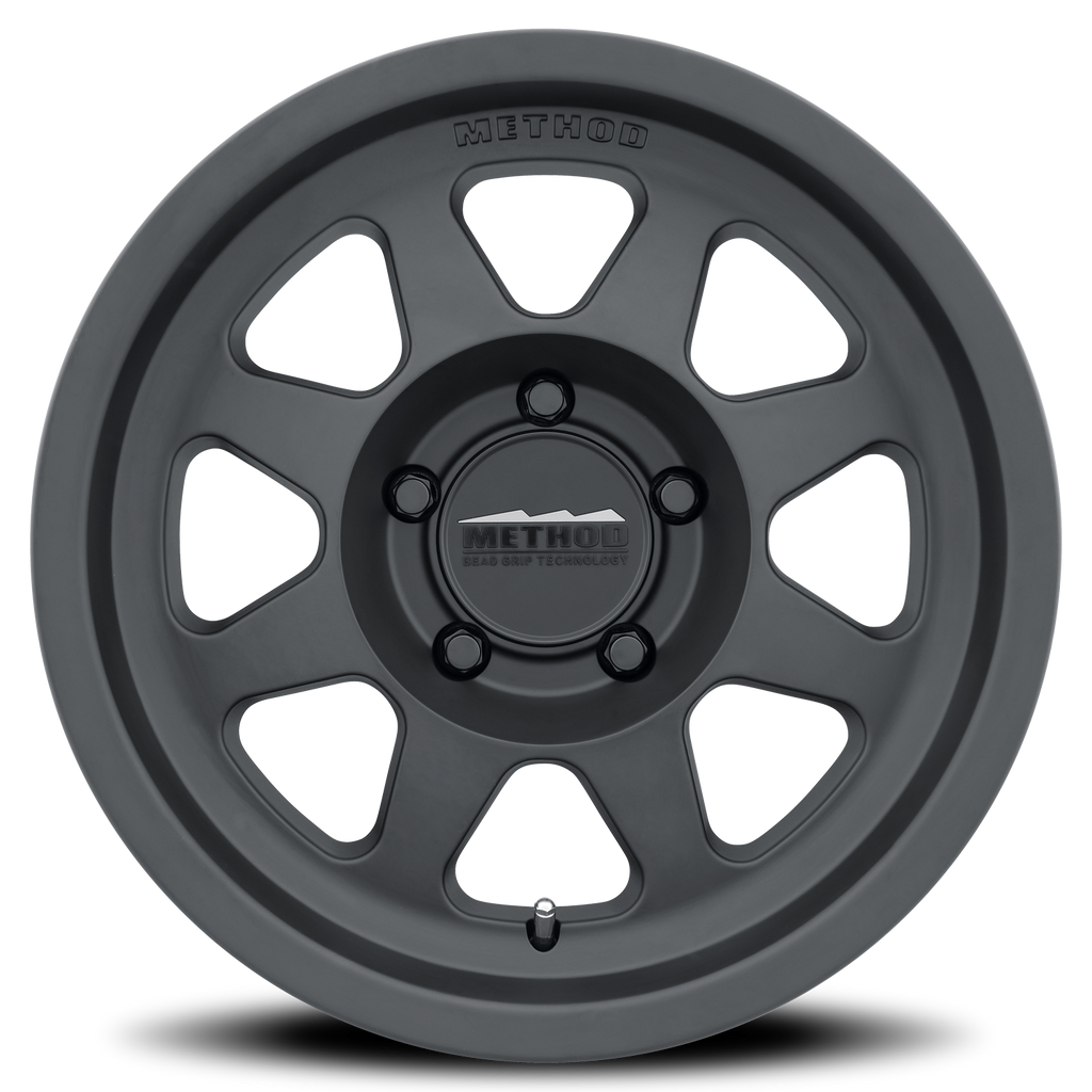 Aluminum Wheels 17x8.5 Bead Grip MR701 Bolt Pattern 5 On 127 Offset 0 Lip Size 1.81 Matte Black MB Method