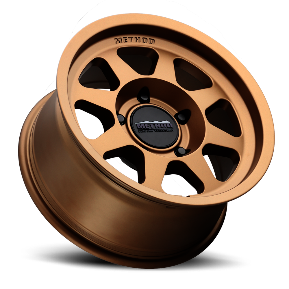 Aluminum Wheels 17x9 Bead Grip MR701 Bolt Pattern 5 On 127 Offset -12 Lip Size 1.97 Method Bronze BRZ Method