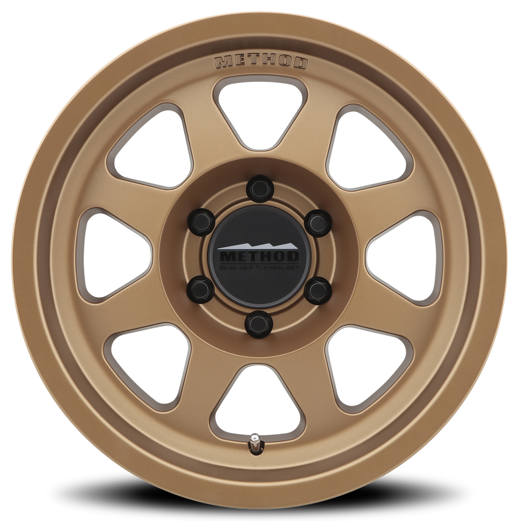 Aluminum Wheels 17x9 Bead Grip MR701 Bolt Pattern 6 On 139.7 Offset -12 Lip Size 1.97 Method Bronze BRZ Method