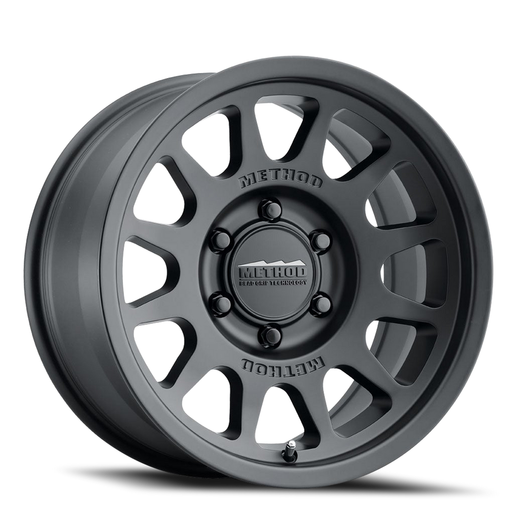 Aluminum Wheels 16x6.5 Bead Grip MR703 Bolt Pattern 6 On 180 Offset 90 Lip Size 0 Matte Black MB Method