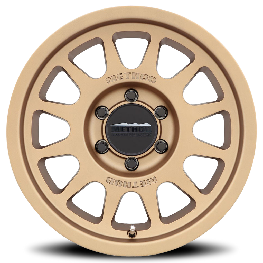 Aluminum Wheels 17x8.5 Bead Grip MR703 Bolt Pattern 6 On 139.7 Offset 35 Lip Size 0.79 Method Bronze BRZ Method
