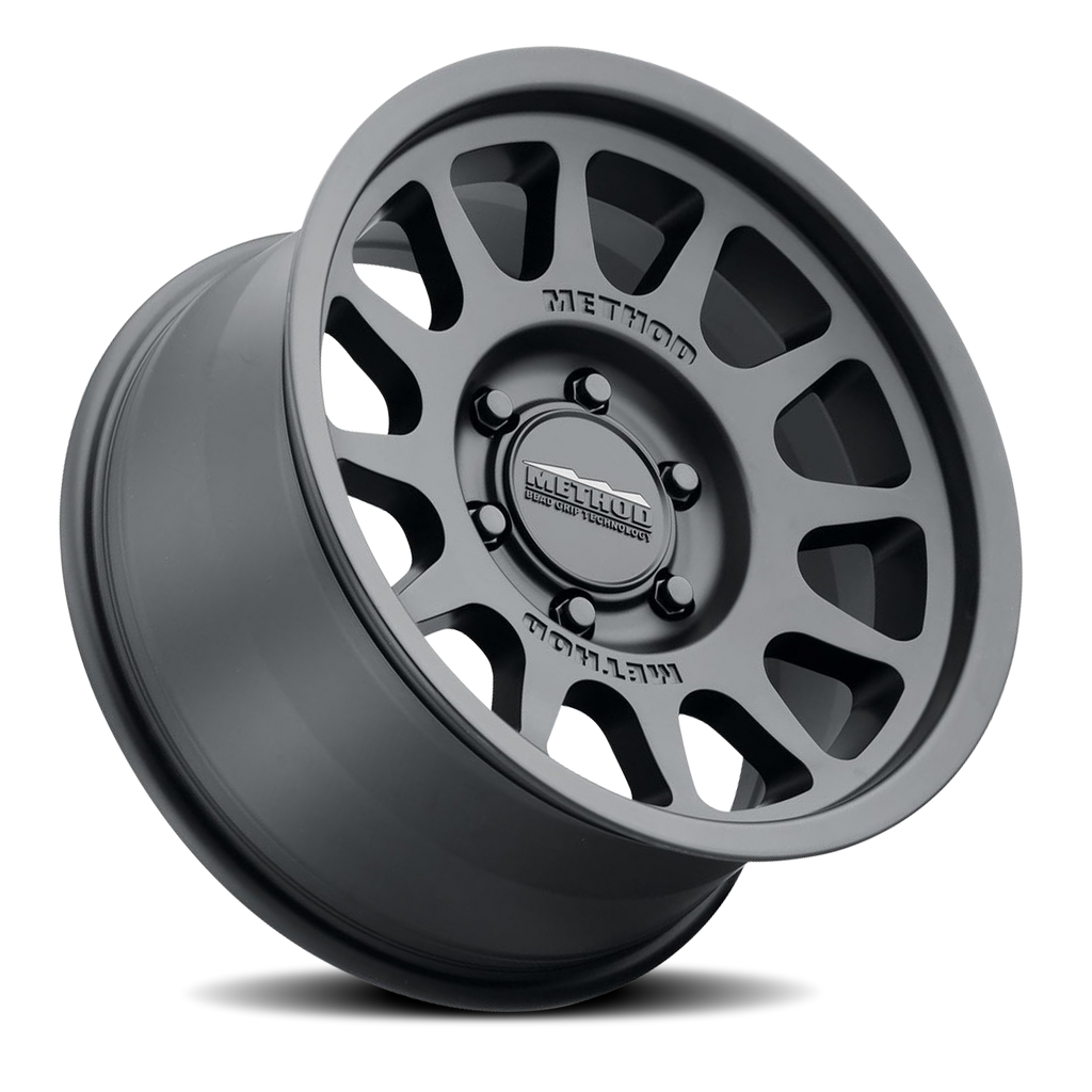 Aluminum Wheels 17x9 Bead Grip MR703 Bolt Pattern 6 On 139.7 Offset -12 Lip Size 1.18 Matte Black MB Method
