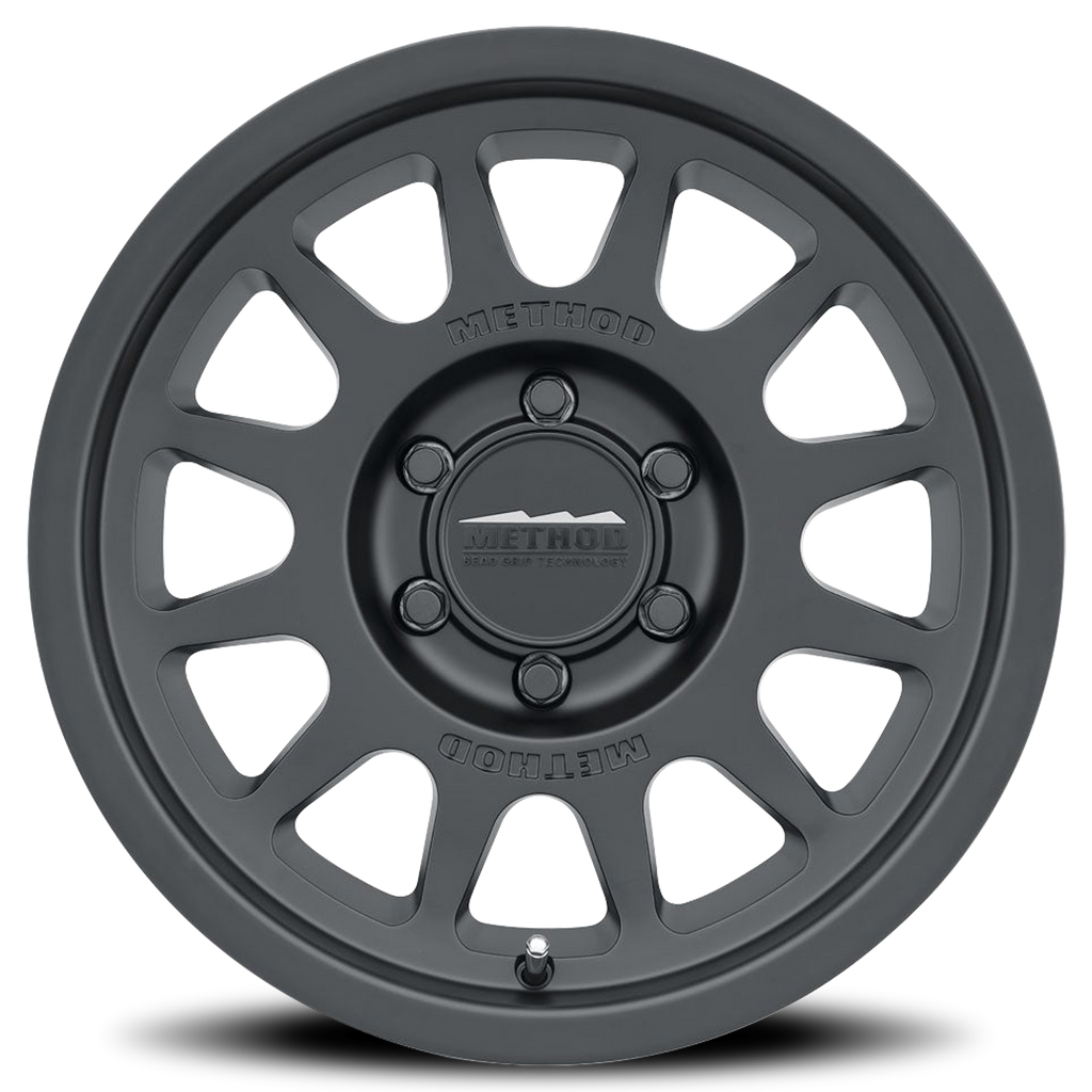 Aluminum Wheels 17x9 Bead Grip MR703 Bolt Pattern 6 On 139.7 Offset -12 Lip Size 1.18 Matte Black MB Method