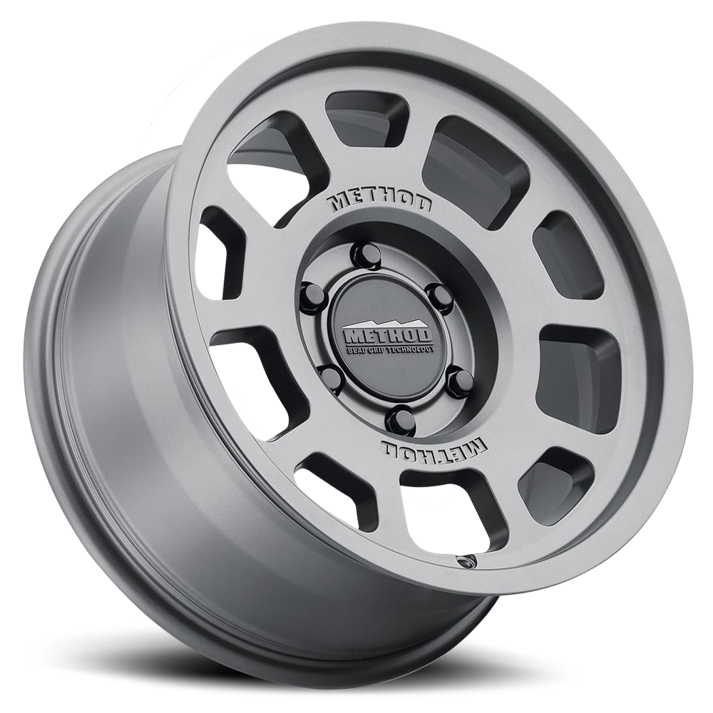 Aluminum Wheels 17x8.5 Bead Grip MR705 Bolt Pattern 5 On 127 Offset 0 Lip Size 1.22 Titanium SL Method