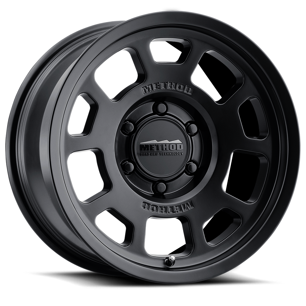 Aluminum Wheels 17x8.5 Bead Grip MR705 Bolt Pattern 6 On 139.7 Offset 35 Lip Size 1.22 Matte Black MB Method