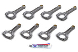 SBC 4340 I-Beam Rod Set 6.125  2.100 Pin Dia. - Oliver Connecting Rods C6125STSW8