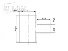Load image into Gallery viewer, BOOST Products Silicone T-piece Adapter 2-1/2" ID / 1" Branch ID / Black