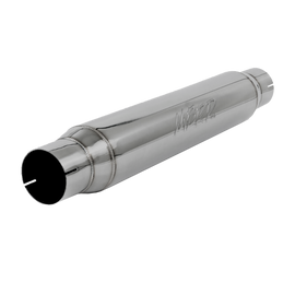 Exhaust Resonator 3 Inch Inlet/Outlet 22 Inch Body 26 Inch Overall T304 Stainless Steel MBRP