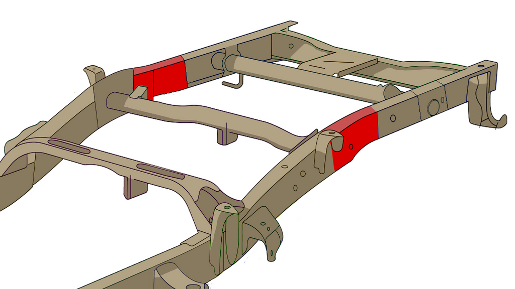 Rust Buster 2007-2019 Chevy Silverado / GMC Sierra 1500 Ext Cab Over Axle Frame Section RB7335L/R