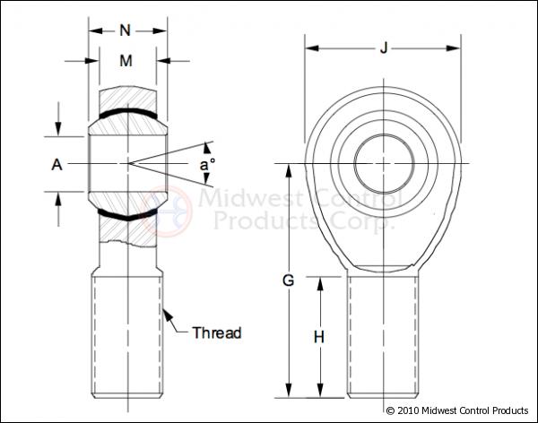 3/4 in Rod End Kit - Left hand 9/16 in Wide (Reverse) Artec Industries - Artec Industries RE1202L GNKQ_RE1202L