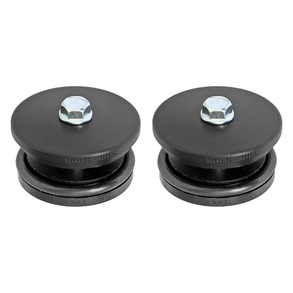 Spring Tower Frame Plug Kit for JL JT and JK Frames. CNC Machined Black Delrin RockJock 4x4