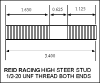 Dana 60 ARP High Steer Stud and Nut Single Kit Artec Industries - Artec Industries RR-D60112-2 GNKQ_RR-D60112-2