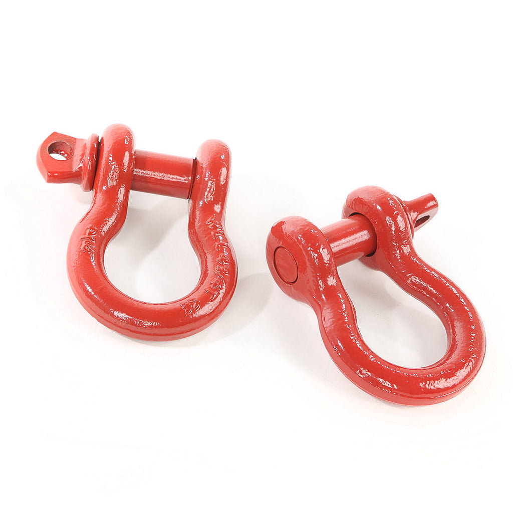 D-Ring Shackles  3/4-Inc h  Red  Steel  Pair - Rugged Ridge 11235.08