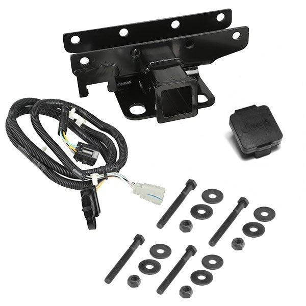 Rugged Ridge Trailer Hitch Kit, Jeep Logo; 07-18 Jeep Wrangler JK