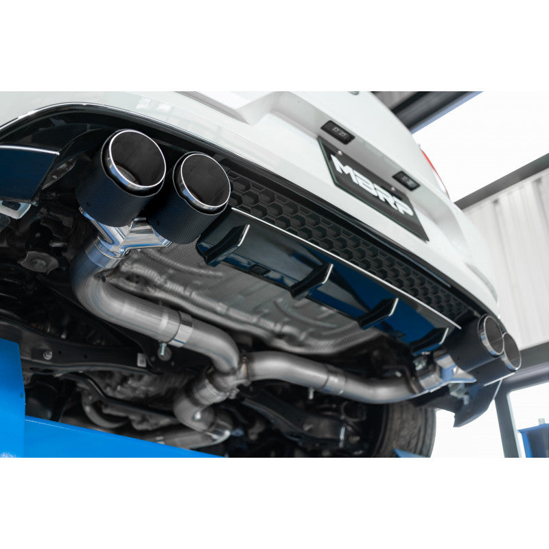 2015-2019 Volkswagen Golf Armor Pro Series 3 Inch Cat Back Quad Split Rear T304 Stainless Steel with Carbon Fiber Tips Exhaust System MBRP
