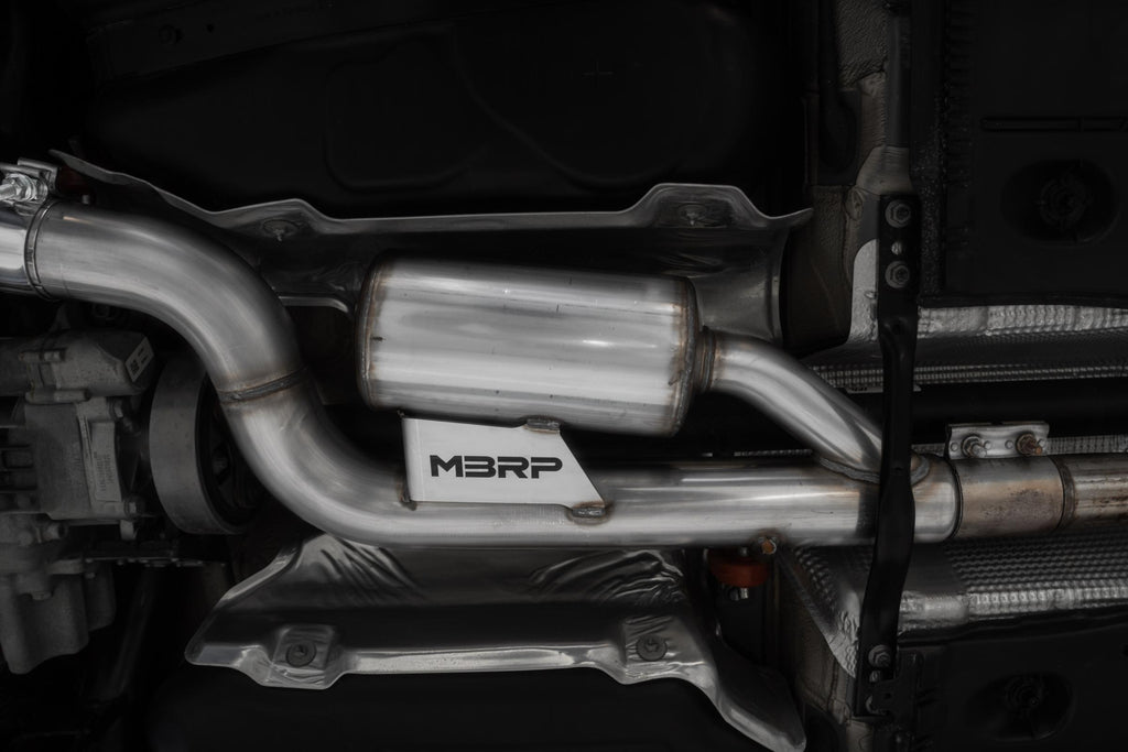 2015-2020 Audi S3 T304 Stainless Steel 3 Inch Cat Back Quad Split Rear Exit with Carbon Fiber Tips Active Exhaust MBRP