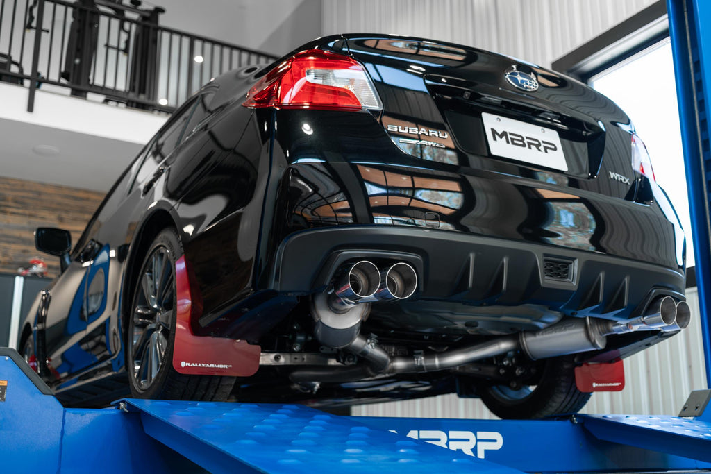 Armor Pro Subaru 3 Inch Cat Back Exhaust System Dual Split Rear-Quad Carbon Fiber Tips For 11-21 Subaru Impreza WRX MBRP