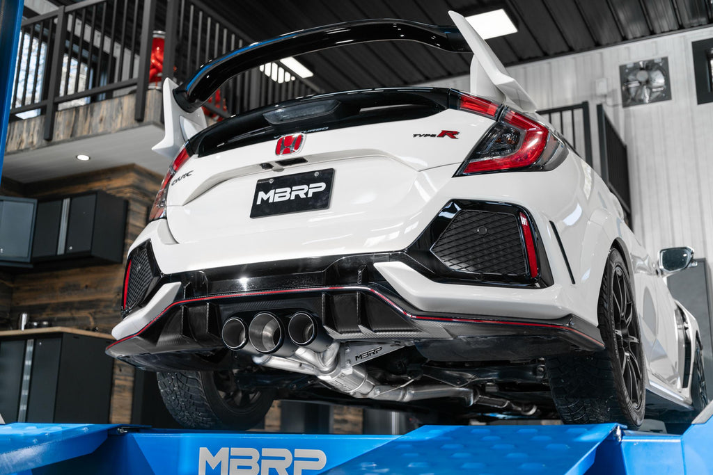 2017-2021 Honda Civic Type R 2.0L T304 Stainless Steel 3 Inch Cat-Back Triple Rear Outlet Burnt End Tips MBRP