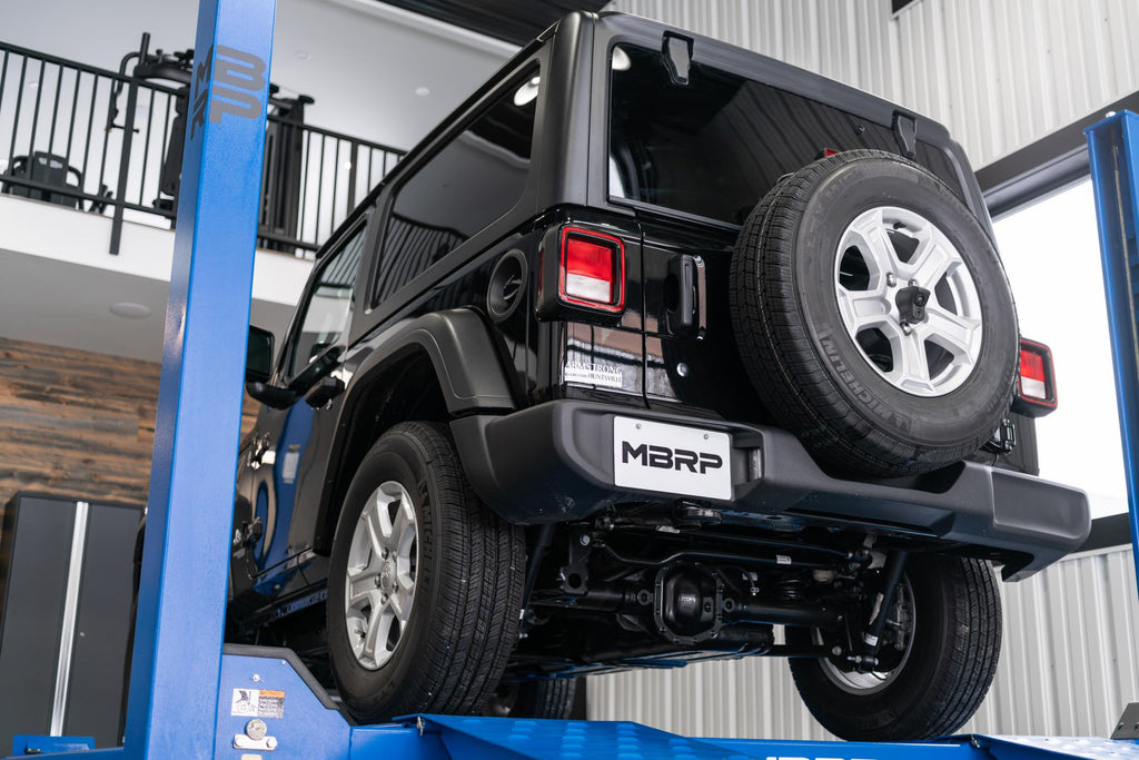 Jeep Cat Back Exhaust System Single Rear Exit Armor Lite Series For 18-24 Wrangler JL 2/4 Door 2.0L, 3.6L MBRP