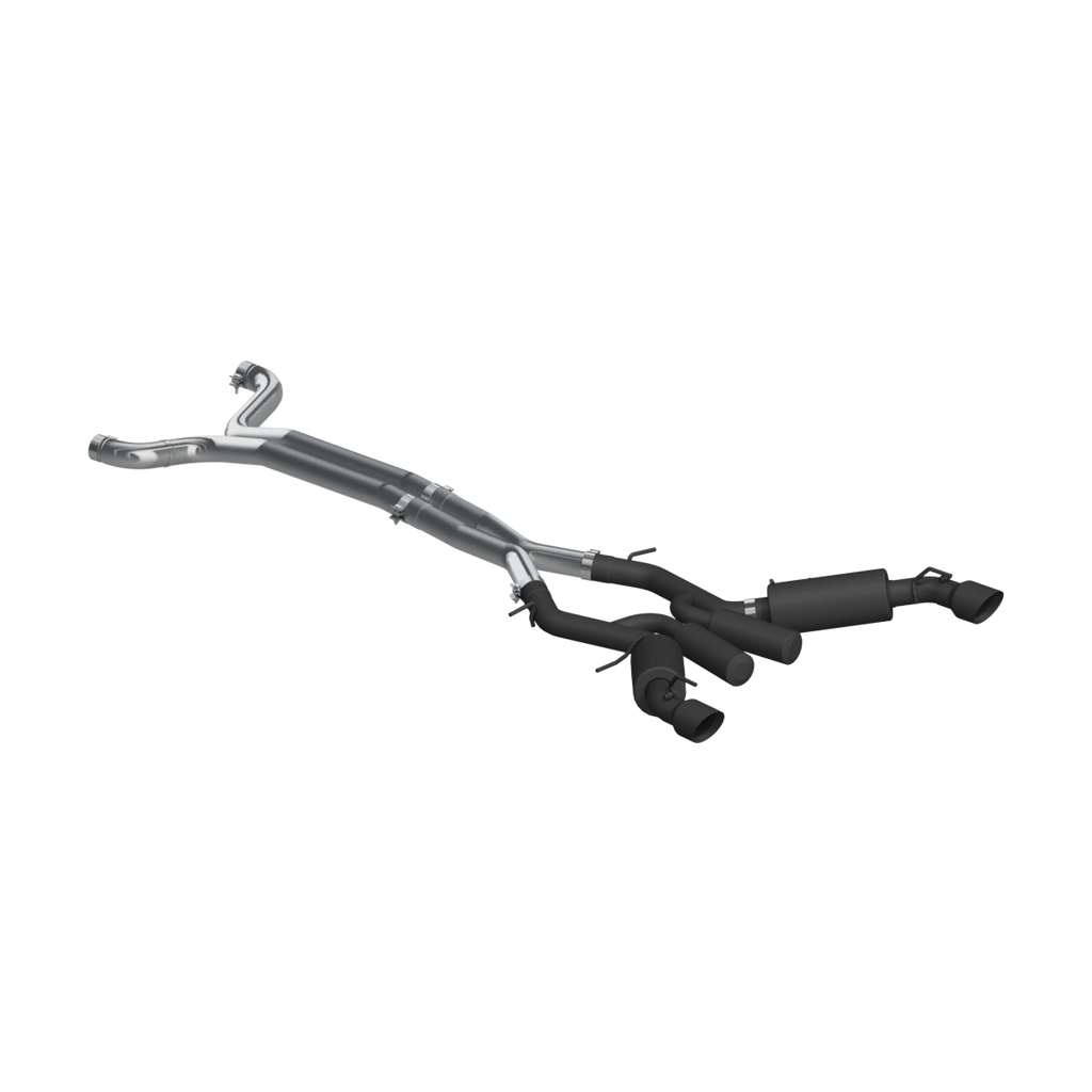 Chevrolet 3 Inch Dual Cat Back Exhaust System Armor BLK Series For 16-Up Chevrolet Camaro SS 6 Speed Coupe Only MBRP