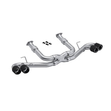 Load image into Gallery viewer, 2020-2023 Chevrolet Corvette C8 6.2L Armor Pro T304 Stainless Steel 3 Inch Cat-Back Quad Split Rear with Carbon Fiber Tips Valve Delete MBRP