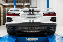 Load image into Gallery viewer, 2020-2023 Chevrolet Corvette C8 6.2L Armor Pro T304 Stainless Steel 3 Inch Cat-Back Quad Split Rear with Carbon Fiber Tips Valve Delete MBRP