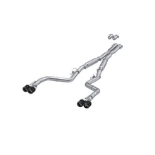 Load image into Gallery viewer, 15-23 Dodge Challenger T304 Stainless Steel 3 Inch Dual Cat Back Quad Tips with Carbon Fiber Tips (Street Version) Exhaust System MBRP