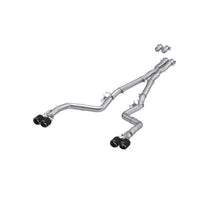 Load image into Gallery viewer, 15-23 Dodge Challenger T304 Stainless Steel 3 Inch Dual Cat Back Quad Tips with Carbon Fiber Tips (Race Version) Exhaust System MBRP