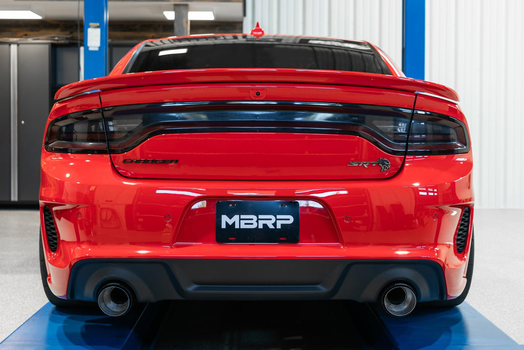 T304 Stainless Steel 3.0 Inch Cat-Back Dual Rear Race Profile with Dual Carbon Fiber Tips 15-23 Dodge Charger MBRP