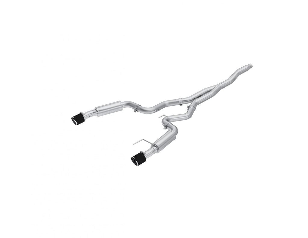 2015-2018 Ford Mustang 2.3L EcoBoost and 2019-Up Ford Mustang 2.3L EcoBoost T304 Stainless Steel 3 Inch Cat-Back Dual Split Rear with Carbon Fiber Tips Race Version MBRP
