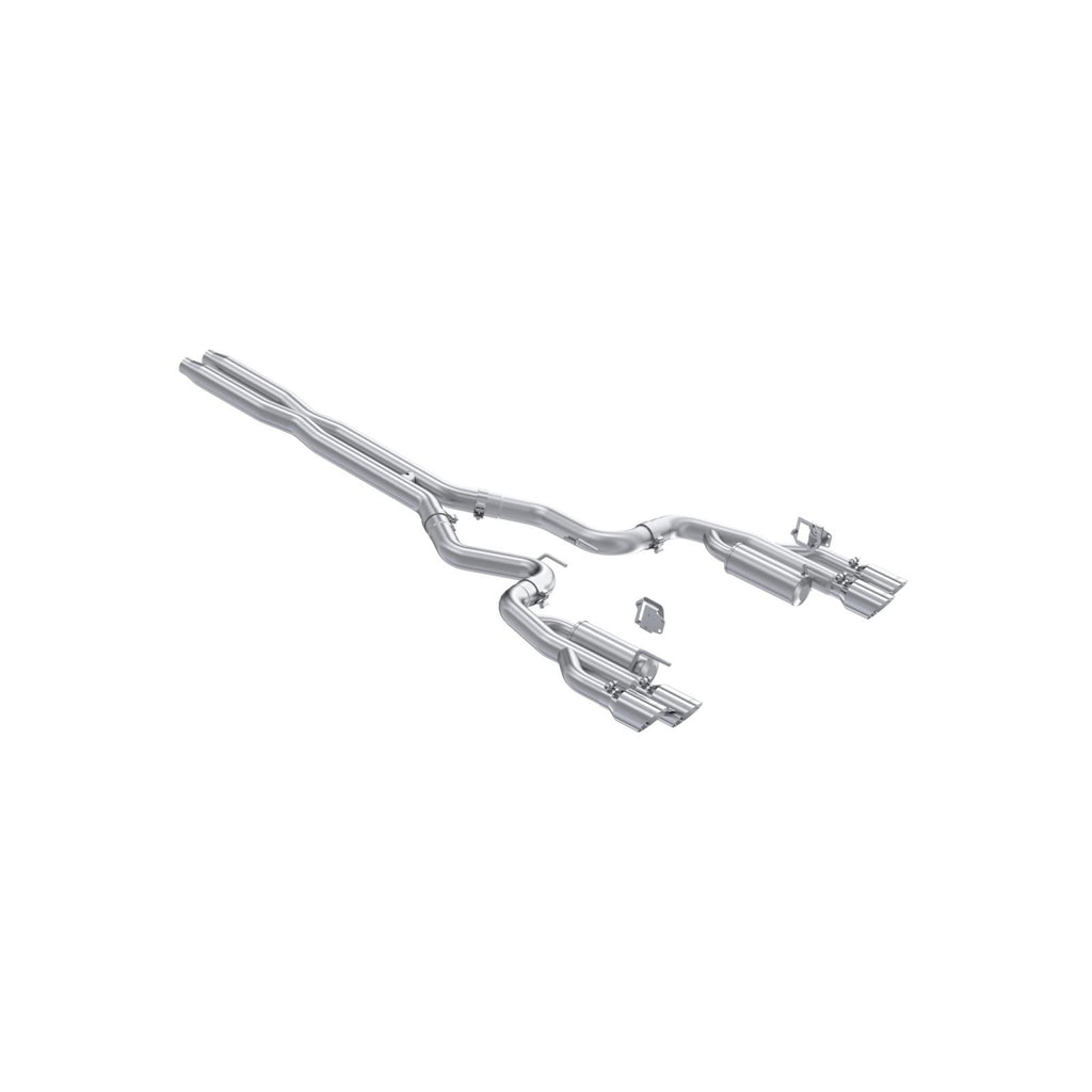 24-Up Ford Mustang GT 5.0L, Armor Pro T304 Stainless Steel 3 Inch Cat-Back Dual Split Rear with Quad Tips, Race Profile MBRP