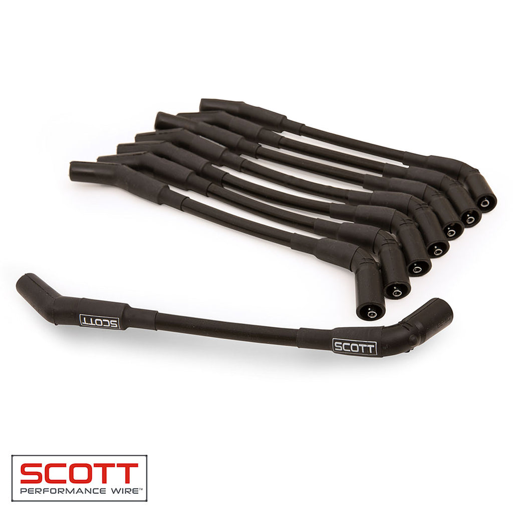 GM LS Truck  Spark Plug Wire Set 45-Deg - Black - scott performance wire CH-LS-T-1