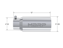 Load image into Gallery viewer, Exhaust Tail Pipe Tip 5 Inch O.D. Dual Wall Straight 4 Inch Inlet 12 Inch Length T304 Stainless Steel MBRP