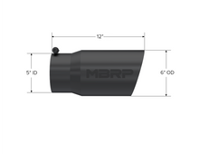 Load image into Gallery viewer, Exhaust Tip 6 Inch O.D. Dual Wall Angled 5 Inch Inlet 12 Inch Length-Black Finish MBRP
