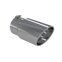 Load image into Gallery viewer, Exhaust Tail Pipe Tip 6 Inch O.D. Angled Rolled End 5 Inch Inlet 12 Inch Length T304 Stainless Steel MBRP