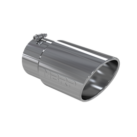 Exhaust Tail Pipe Tip 6 Inch O.D. Angled Rolled End 5 Inch Inlet 12 Inch Length T304 Stainless Steel MBRP