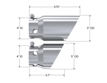 Load image into Gallery viewer, 4 Inch Inlet 5 Inch Tip Cover Set-6 3/4 Inch And 9 3/4 Inch Length T304 Stainless Steel MBRP