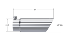 Load image into Gallery viewer, Exhaust Tip 3 1/2 Inch O.D. Dual Wall Angled End 3 Inch Inlet 10 Inch Length T304 Stainless Steel MBRP