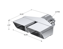 Load image into Gallery viewer, Exhaust Tip 8 x 2 1/2 Inch ID Rectangle 2 1/2 Inch O.D. Inlet 8 1/4 Inch Length T304 Stainless Steel MBRP