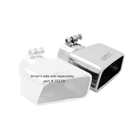 Exhaust Tip 4 3/4 Inch X 3 Inch ID Rectangle Angled Cut 3 Inch O.D. Inlet Passenger Side 7 3/8 Inch Length T304 Stainless Steel MBRP