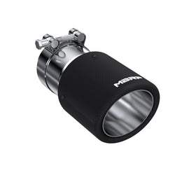 Exhaust Tip 4 Inch O.D. Dual Wall Angled 3 Inch Inlet 7.7 Inch Length Carbon Fiber MBRP