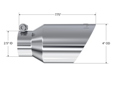 Load image into Gallery viewer, Exhaust Tip 4 Inch O.D. Dual Wall Angled Fits Aluminized Steel 2 1/2 Inch Systems MBRP