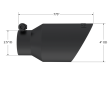 Load image into Gallery viewer, Exhaust Tip 4 Inch O.D. Dual Wall Angled Black Fits Aluminized Steel 2 1/2 Inch Systems MBRP