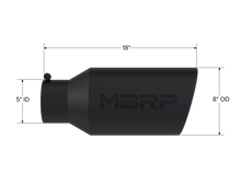 Load image into Gallery viewer, Exhaust Tip 8 Inch O.D. Rolled End 5 Inch Inlet 18 Inch Length Black MBRP