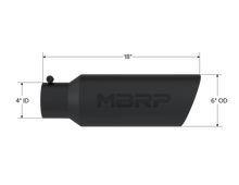 Load image into Gallery viewer, Exhaust Tip 6 Inch O.D. Rolled End 4 Inch Inlet 18 Inch Length Black Finish MBRP