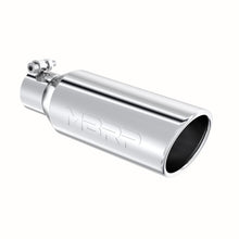Load image into Gallery viewer, 4 Inch OD 2.5 Inch Inlet 12 Inch Length Exhaust Tail Pipe TipAngled Cut Rolled End Clampless-No Weld T304 Stainless Steel MBRP