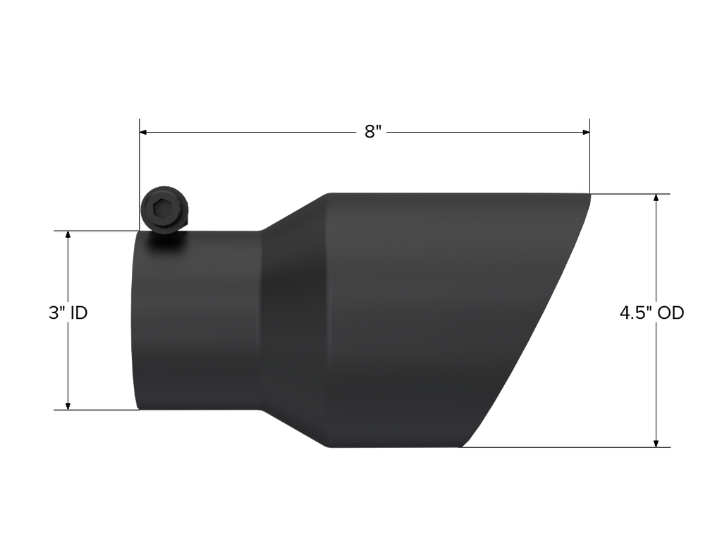 Exhaust Tip 4 1/2 Inch O.D. Dual Wall Angled Fits Aluminized Steel 3 Inch Systems MBRP
