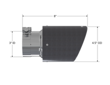 Load image into Gallery viewer, Exhaust Tip 4.5 Inch O.D. Dual Wall Angled 3 Inch Inlet 7.7 Inch Length Carbon Fiber MBRP